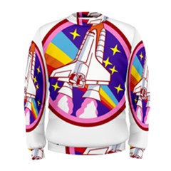 Badge Patch Pink Rainbow Rocket Men s Sweatshirt by Sarkoni