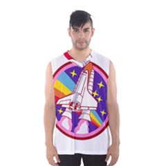 Badge Patch Pink Rainbow Rocket Men s Basketball Tank Top by Sarkoni