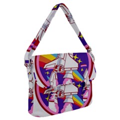 Badge Patch Pink Rainbow Rocket Buckle Messenger Bag by Sarkoni