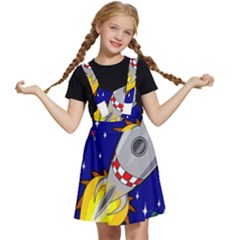 Rocket Ship Launch Vehicle Moon Kids  Apron Dress by Sarkoni