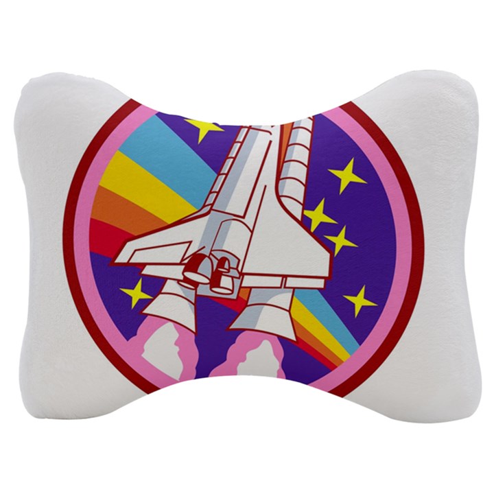 Badge Patch Pink Rainbow Rocket Velour Seat Head Rest Cushion