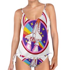 Badge Patch Pink Rainbow Rocket Tankini Set by Sarkoni