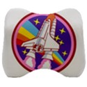 Badge Patch Pink Rainbow Rocket Velour Head Support Cushion View1