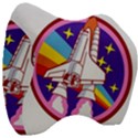 Badge Patch Pink Rainbow Rocket Velour Head Support Cushion View3