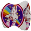 Badge Patch Pink Rainbow Rocket Velour Head Support Cushion View4