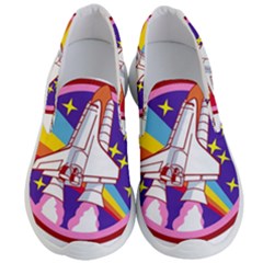 Badge Patch Pink Rainbow Rocket Men s Lightweight Slip Ons by Sarkoni