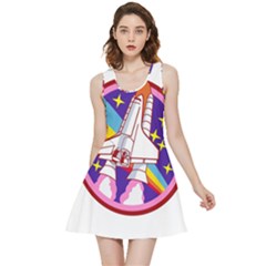 Badge Patch Pink Rainbow Rocket Inside Out Reversible Sleeveless Dress by Sarkoni