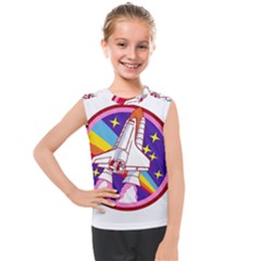 Badge Patch Pink Rainbow Rocket Kids  Mesh Tank Top by Sarkoni