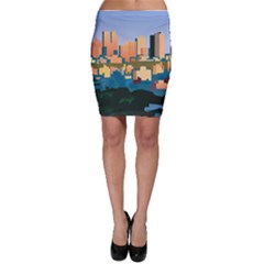 City Buildings Urban Dawn Bodycon Skirt by Sarkoni