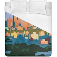 City Buildings Urban Dawn Duvet Cover (california King Size) by Sarkoni