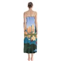 City Buildings Urban Dawn Button Up Chiffon Maxi Dress View2