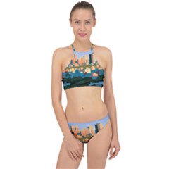 City Buildings Urban Dawn Halter Bikini Set by Sarkoni