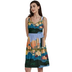 City Buildings Urban Dawn Classic Skater Dress by Sarkoni