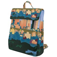 City Buildings Urban Dawn Flap Top Backpack by Sarkoni