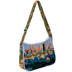 City Buildings Urban Dawn Zip Up Shoulder Bag by Sarkoni