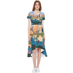 City Buildings Urban Dawn High Low Boho Dress by Sarkoni