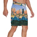 City Buildings Urban Dawn Men s Beach Shorts View3