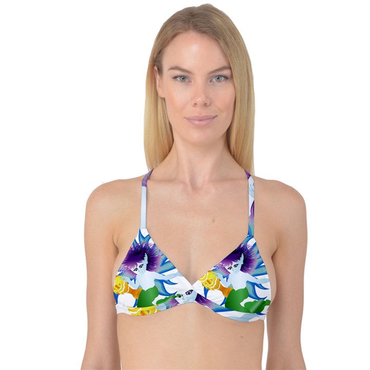 Mermaid Fantasy Undersea Merman Reversible Tri Bikini Top