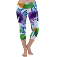 Mermaid Fantasy Undersea Merman Capri Yoga Leggings by Sarkoni