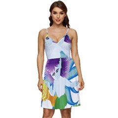 Mermaid Fantasy Undersea Merman V-neck Pocket Summer Dress  by Sarkoni