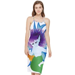 Mermaid Fantasy Undersea Merman Bodycon Cross Back Summer Dress by Sarkoni