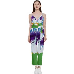 Mermaid Fantasy Undersea Merman V-neck Camisole Jumpsuit by Sarkoni