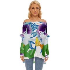 Mermaid Fantasy Undersea Merman Off Shoulder Chiffon Pocket Shirt by Sarkoni