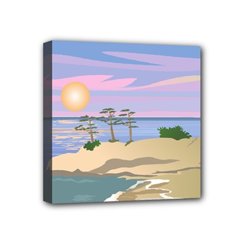 Vacation Island Sunset Sunrise Mini Canvas 4  X 4  (stretched) by Sarkoni