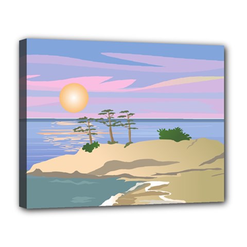 Vacation Island Sunset Sunrise Canvas 14  X 11  (stretched) by Sarkoni