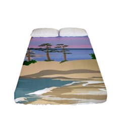 Vacation Island Sunset Sunrise Fitted Sheet (full/ Double Size) by Sarkoni