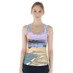 Vacation Island Sunset Sunrise Racer Back Sports Top by Sarkoni