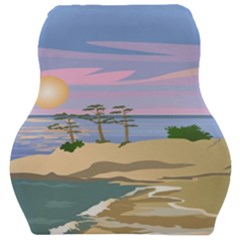 Vacation Island Sunset Sunrise Car Seat Velour Cushion  by Sarkoni