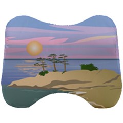 Vacation Island Sunset Sunrise Head Support Cushion by Sarkoni