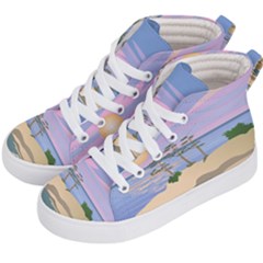 Vacation Island Sunset Sunrise Kids  Hi-top Skate Sneakers by Sarkoni