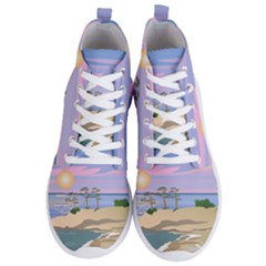 Vacation Island Sunset Sunrise Men s Lightweight High Top Sneakers by Sarkoni