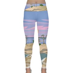 Vacation Island Sunset Sunrise Lightweight Velour Classic Yoga Leggings by Sarkoni