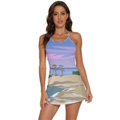 Vacation Island Sunset Sunrise 2-in-1 Flare Activity Dress by Sarkoni