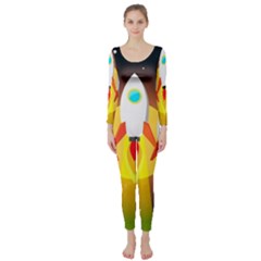 Rocket Take Off Missiles Cosmos Long Sleeve Catsuit by Sarkoni