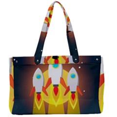 Rocket Take Off Missiles Cosmos Canvas Work Bag by Sarkoni