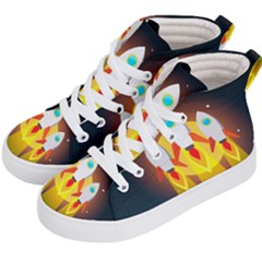 Rocket Take Off Missiles Cosmos Kids  Hi-top Skate Sneakers by Sarkoni