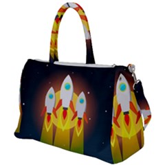 Rocket Take Off Missiles Cosmos Duffel Travel Bag by Sarkoni