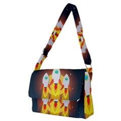 Rocket Take Off Missiles Cosmos Full Print Messenger Bag (m) by Sarkoni