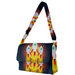 Rocket Take Off Missiles Cosmos Full Print Messenger Bag (l) by Sarkoni