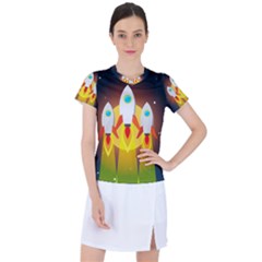 Rocket Take Off Missiles Cosmos Women s Sports Top by Sarkoni