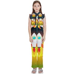 Rocket Take Off Missiles Cosmos Kids  Sleeveless Ruffle Edge Band Collar Chiffon One Piece by Sarkoni