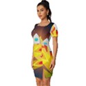 Rocket Take Off Missiles Cosmos Fitted Knot Split End Bodycon Dress View2