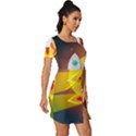 Rocket Take Off Missiles Cosmos Fitted Knot Split End Bodycon Dress View3