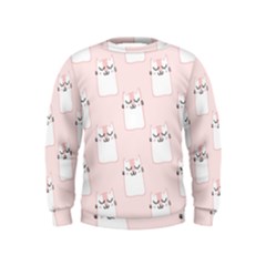 Pattern Pink Cute Sweet Fur Cats Kids  Sweatshirt by Sarkoni