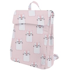 Pattern Pink Cute Sweet Fur Cats Flap Top Backpack by Sarkoni