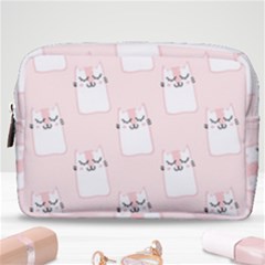 Pattern Pink Cute Sweet Fur Cats Make Up Pouch (medium) by Sarkoni